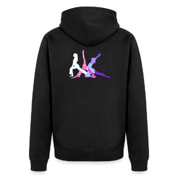 tournoi, yoga, sports, exercices, étirements, gymnastique - Veste à capuche bio Premium Unisexe - noir - Dos - Nico (187cm)