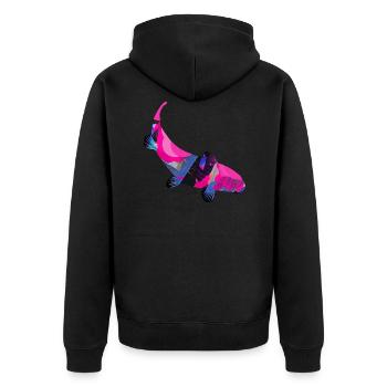 koi,koi carp,fish, colorful,pink - Unisex Premium Organic Zip Hoodie - black - Back - Nico (187cm)
