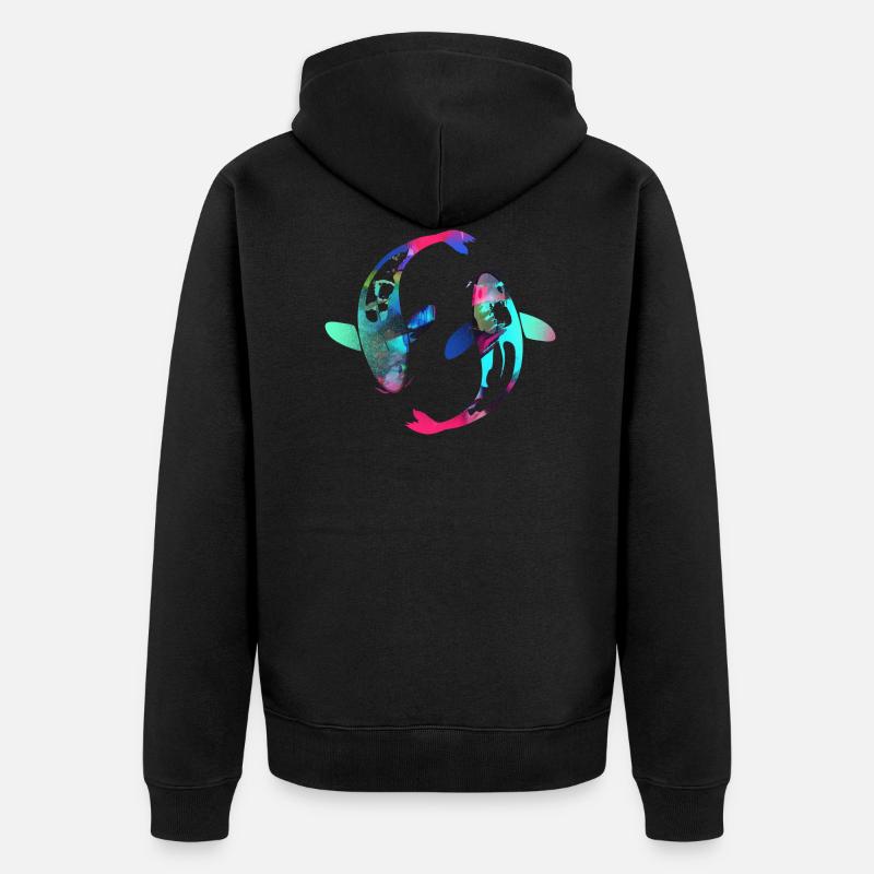 koi,koi karpfen,fisch, bunt,graffiti - Unisex Premium Bio Zip Hoodie - Schwarz