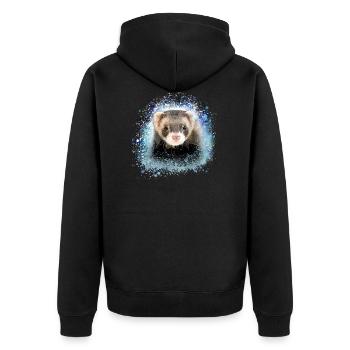 ferrets,blue,graffiti,iltis - Unisex Premium Organic Zip Hoodie - black - Back - Nico (187cm)