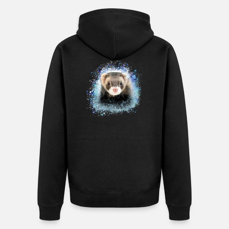 furets,bleu,graffiti,iltis - Veste à capuche bio Premium Unisexe - noir