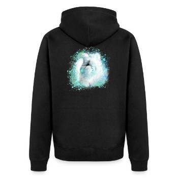lapin angora, lapin, graffiti, coloré, lapin, bleu - Veste à capuche bio Premium Unisexe - noir - Dos - Nico (187cm)