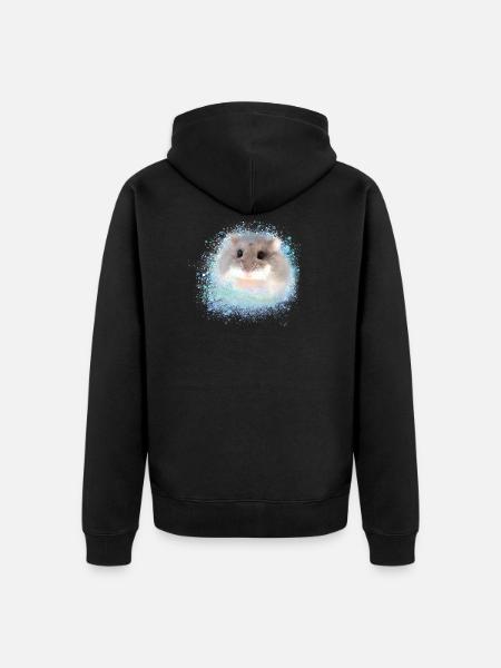 dwarf hamster,hamster,brown,graffiti,painting - Unisex Premium Organic Zip Hoodie - black