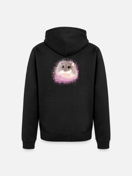 dwarf hamster,hamster,pink,graffiti,painting - Unisex Premium Organic Zip Hoodie - black