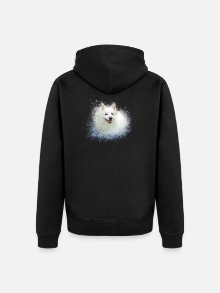 pointed,dog,graffiti,painting,dwarf - Unisex Premium Organic Zip Hoodie - black