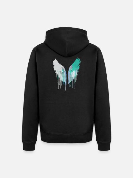 engelsflügel,flügel,angelwings,bunt,graffiti - Unisex Premium Bio Zip Hoodie - Schwarz