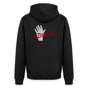 Goodbye-le! - Goodbye in Swabian - Unisex Premium Organic Zip Hoodie - black - Back - Nico (187cm)