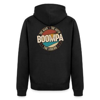 Fathers Day Boompa the Man the Myth the Legend - Veste à capuche bio Premium Unisexe - noir - Dos - Nico (187cm)