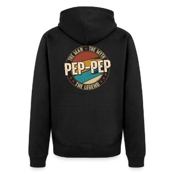 Fathers Day Pep-Pep the Man the Myth the Legend - Veste à capuche bio Premium Unisexe - noir - Dos - Nico (187cm)
