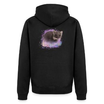 iltis,marten,ferrets,graffiti,painting - Unisex Premium Organic Zip Hoodie - black - Back - Nico (187cm)
