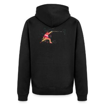 fencing graffiti fencing,touché,fencing,fencing, - Unisex Premium Organic Zip Hoodie - black - Back - Nico (187cm)