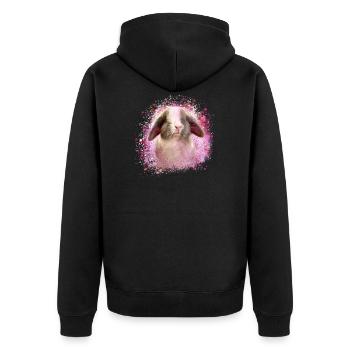 lapin, lapin, bleu, graffiti, peinture, - Veste à capuche bio Premium Unisexe - noir - Dos - Nico (187cm)