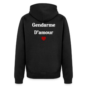 Gendarme d'amour - Veste à capuche bio Premium Unisexe - noir - Dos - Nico (187cm)