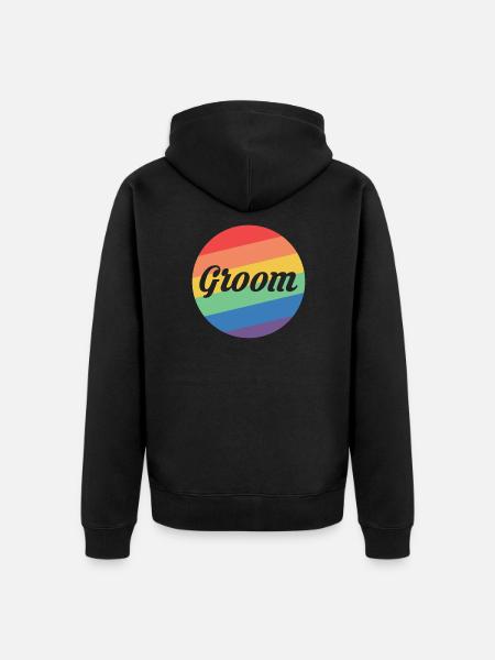 Groom LGBT Geschenk Bräutigam - Unisex Premium Bio Zip Hoodie - Schwarz