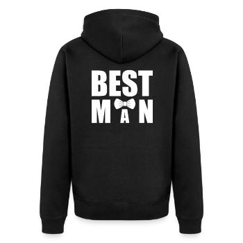 Meilleur homme Cadeau JGA Party - Veste à capuche bio Premium Unisexe - noir - Dos - Nico (187cm)