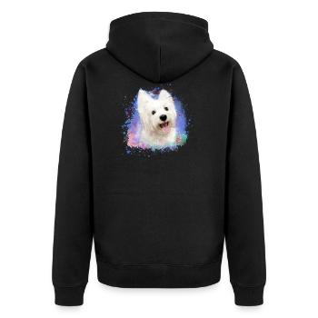 West Highland White Terrier,terrier,dog,graffiti - Unisex Premium Organic Zip Hoodie - black - Back - Nico (187cm)