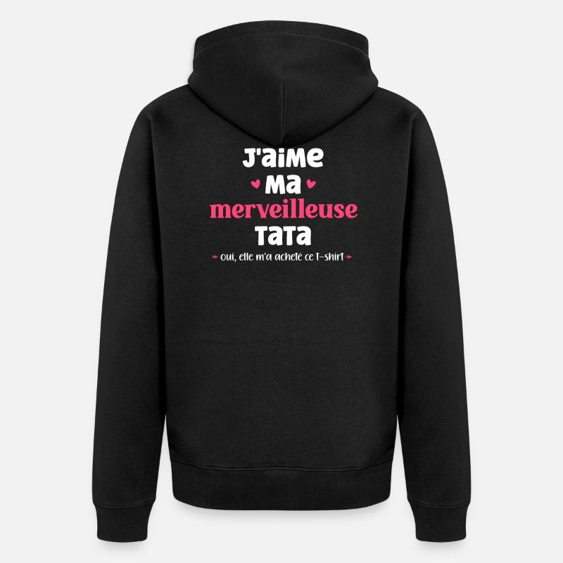 J'AIME MA tata - Veste à capuche bio Premium Unisexe - noir