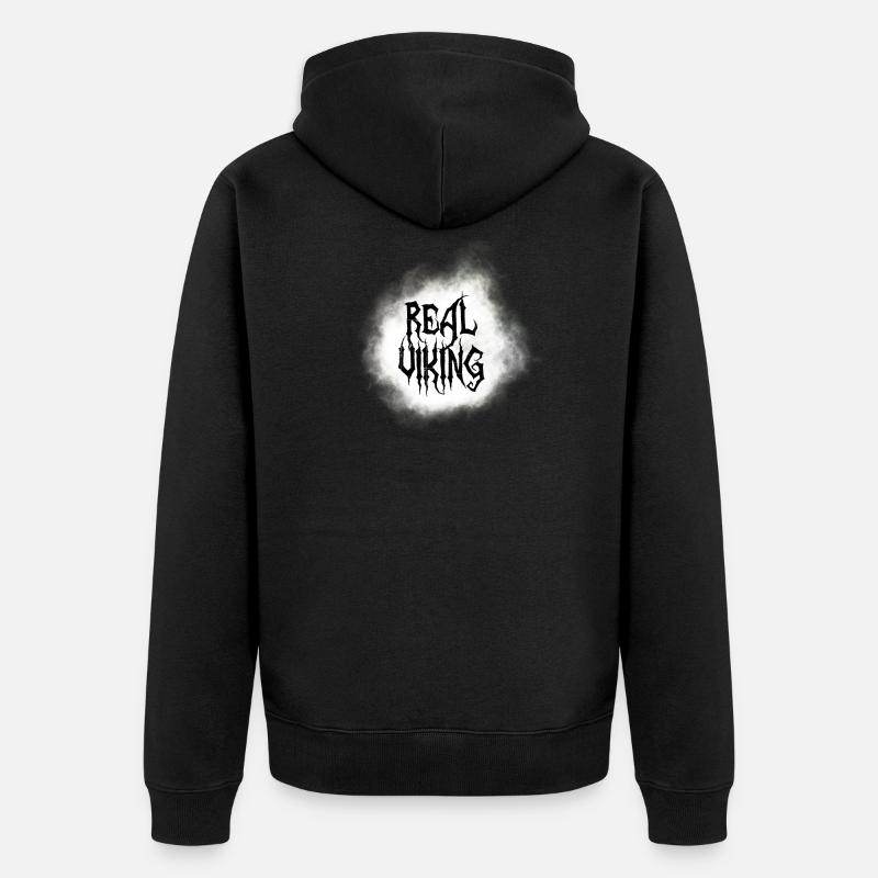 Wikinger Design Real Viking - Veste à capuche bio Premium Unisexe - noir