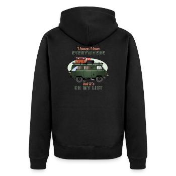 on my list - Unisex Premium Bio Zip Hoodie - Schwarz - Hinten - Nico (187cm)