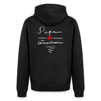 Dad Amazing Vatertag Geschenkidee - Unisex Premium Bio Zip Hoodie - Schwarz - Hinten - Nico (187cm)