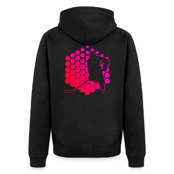 Hockey sur glace Hockey sur glace Hockey sur glace Femmes - Veste à capuche bio Premium Unisexe - noir - Dos - Nico (187cm)
