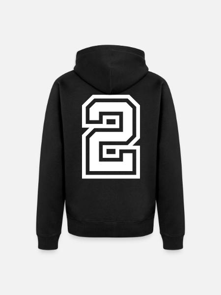 2 Zahl symbol - Unisex Premium Bio Zip Hoodie - Schwarz