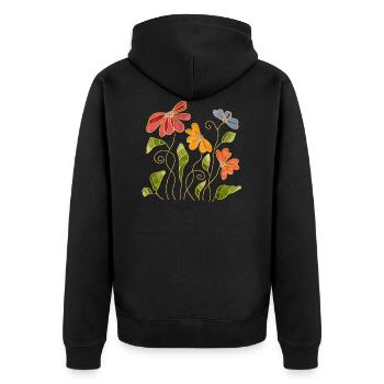 Fleur - Veste à capuche bio Premium Unisexe - noir - Dos - Nico (187cm)