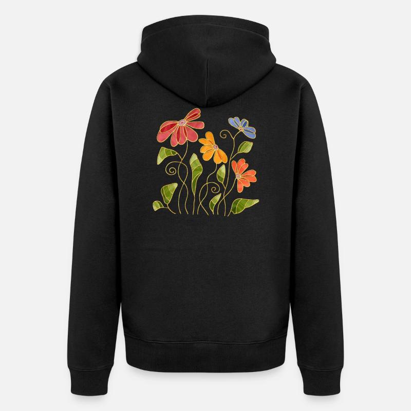 Fleur - Veste à capuche bio Premium Unisexe - noir