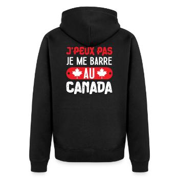 Je peux pas je me barre au canada cadeau voyage - Veste à capuche bio Premium Unisexe - noir - Dos - Nico (187cm)
