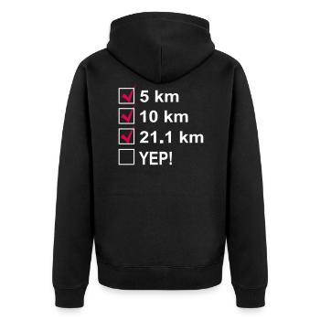 Marathon - Unisex Premium Organic Zip Hoodie - black - Back - Nico (187cm)