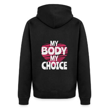 Mon corps Ma décision - Veste à capuche bio Premium Unisexe - noir - Dos - Nico (187cm)