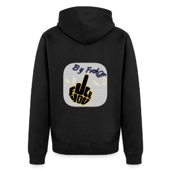 Fuck You (3) - Club WoW - Unisex Premium Bio Zip Hoodie - Schwarz - Hinten - Nico (187cm)