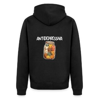 Antidepressiva süße Katzen im Glas - Unisex Premium Bio Zip Hoodie - Schwarz - Hinten - Nico (187cm)