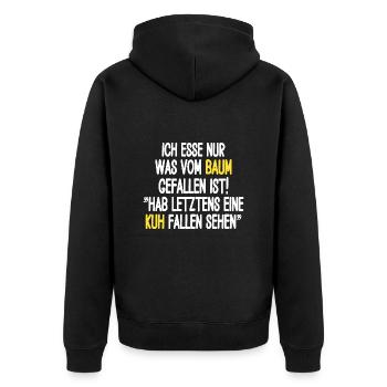 flMeat Lover Saying Carnist Meat Fanatic - Unisex Premium Organic Zip Hoodie - black - Back - Nico (187cm)