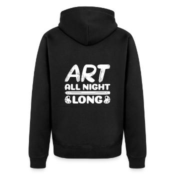 Artiste drôle Peintre Art Toute la nuit Dessin - Veste à capuche bio Premium Unisexe - noir - Dos - Nico (187cm)