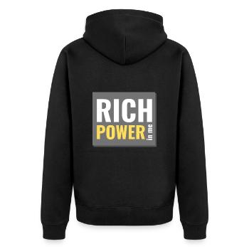 un pouvoir riche en moi - Veste à capuche bio Premium Unisexe - noir - Dos - Nico (187cm)