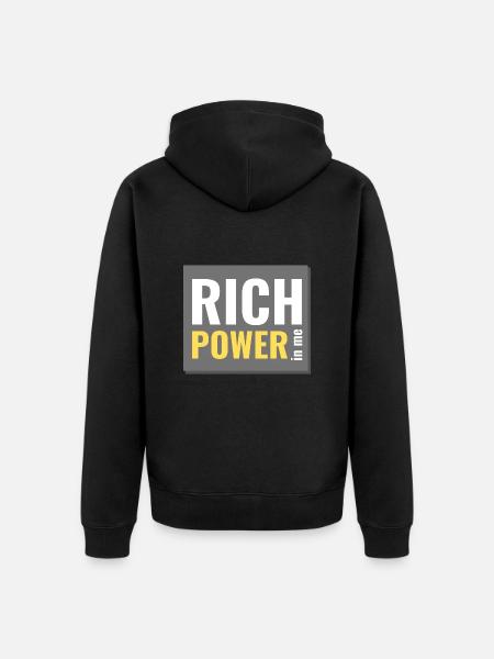 reiche Kraft in mir - Unisex Premium Bio Zip Hoodie - Schwarz