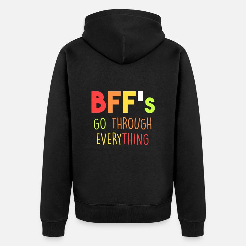 BFFs machen alles mit - Unisex Premium Bio Zip Hoodie - Schwarz