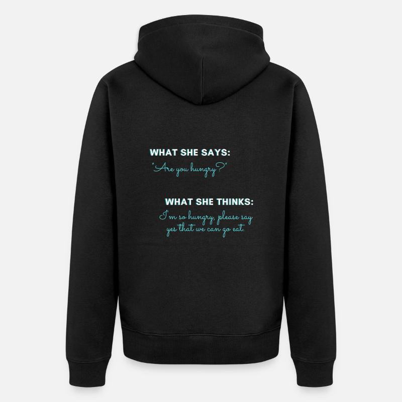 Vous: Avez-vous faim? - Veste à capuche bio Premium Unisexe - noir