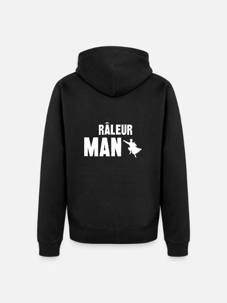 râleur man - Veste à capuche bio Premium Unisexe - noir