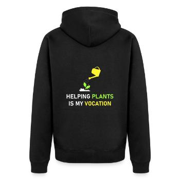 Aider les plantes est ma vocation - Veste à capuche bio Premium Unisexe - noir - Dos - Nico (187cm)