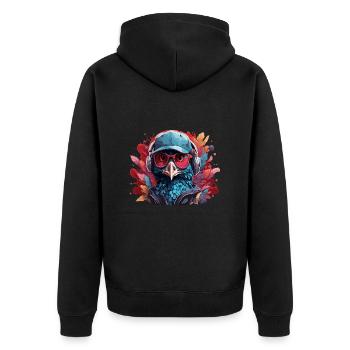 Paon Animal Art I Cool Paon mignon - Veste à capuche bio Premium Unisexe - noir - Dos - Nico (187cm)