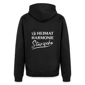 Styrian squeezebox Ziacha homeland music - Unisex Premium Organic Zip Hoodie - black - Back - Nico (187cm)