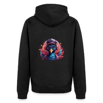 Paon Animal Art I Cool Paon mignon - Veste à capuche bio Premium Unisexe - noir - Dos - Nico (187cm)