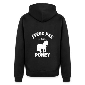 Je Peux Pas J'ai Poney - Veste à capuche bio Premium Unisexe - noir - Dos - Nico (187cm)
