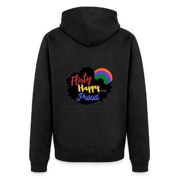 coquet, heureux et fier - Veste à capuche bio Premium Unisexe - noir - Dos - Nico (187cm)