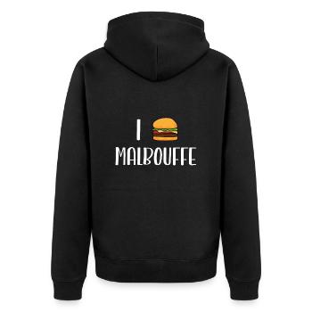 i love malbouffe - Veste à capuche bio Premium Unisexe - noir - Dos - Nico (187cm)