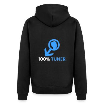 100% Tuner - Unisex Premium Bio Zip Hoodie - Schwarz - Hinten - Nico (187cm)