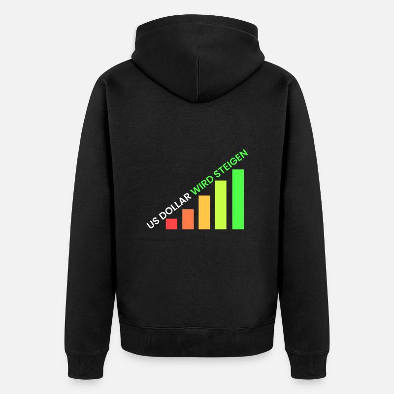 US Dollar wird steigen - Unisex Premium Bio Zip Hoodie - Schwarz
