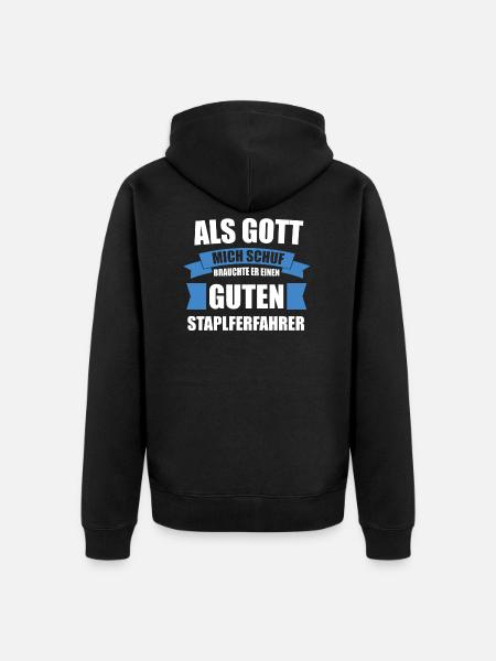 Stapler Staplerfahrer Geschenk - Unisex Premium Bio Zip Hoodie - Schwarz